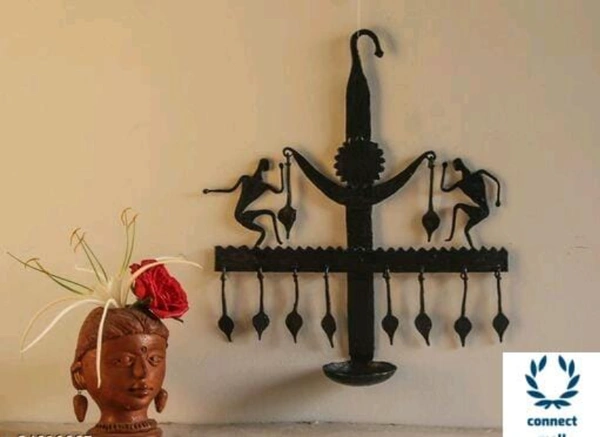  Graceful  Hand Made Wall Hanging  Candle Holder -  , Metal,  Pack of1